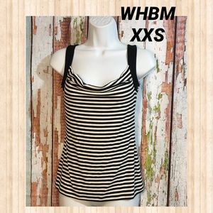 WHBM Black Striped Top XXS